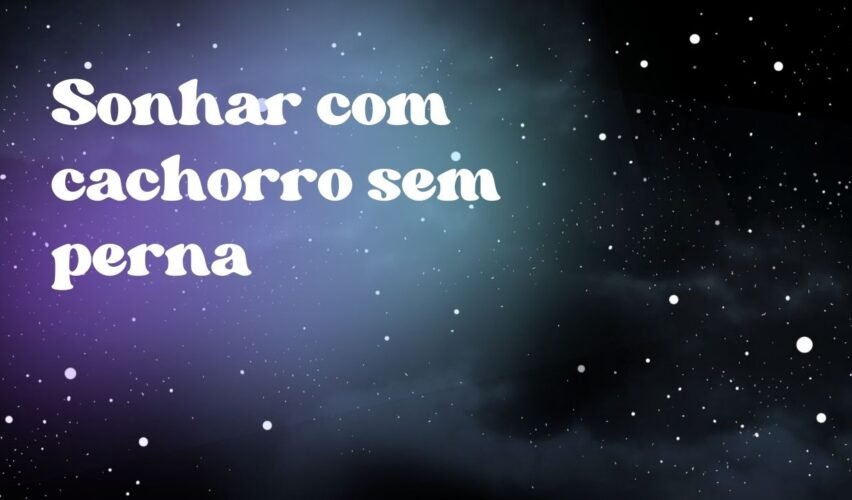Sonhar com cachorro sem perna
