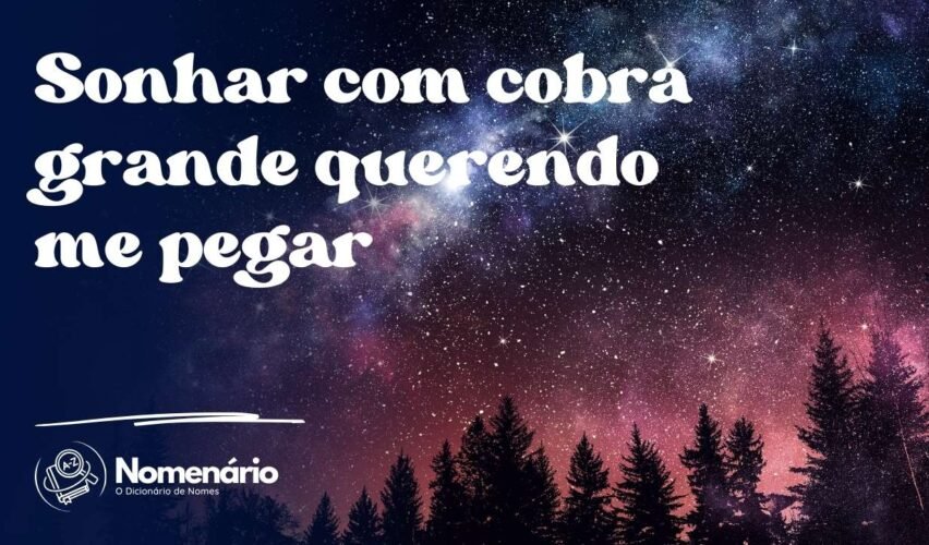 Sonhar com cobra grande querendo me pegar