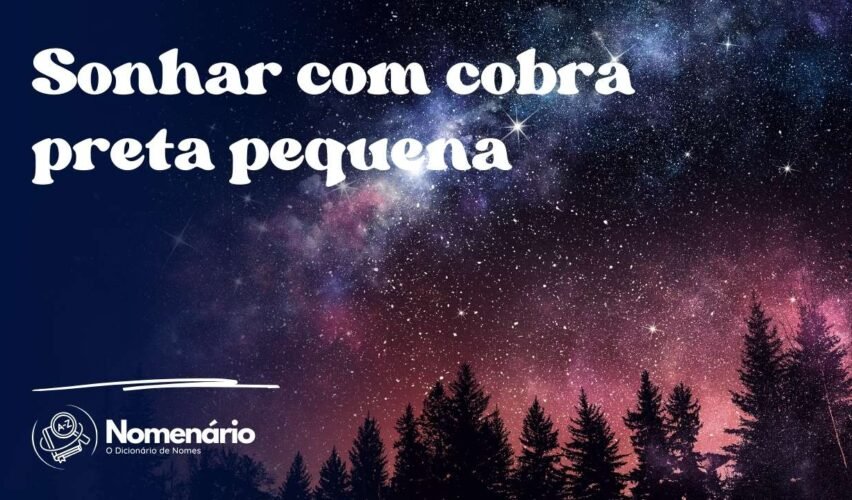 Sonhar com cobra preta pequena